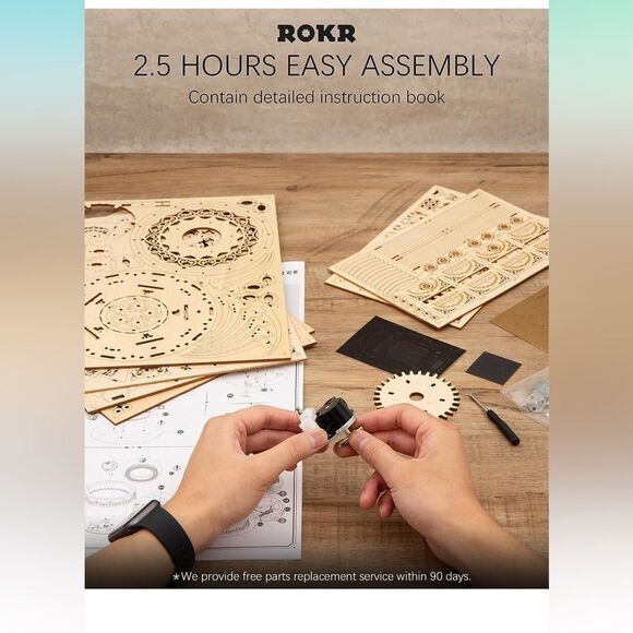 ROKR 3D Puzzles for Adults-Starry Night Music Box Kit - Picture 4 of 6